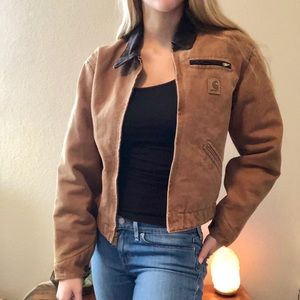 Adorable Carhartt jacket fr camel beanie hat trend